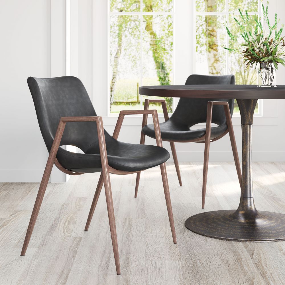 Zuo Modern Desi Faux Leather Dining Chair 2PC