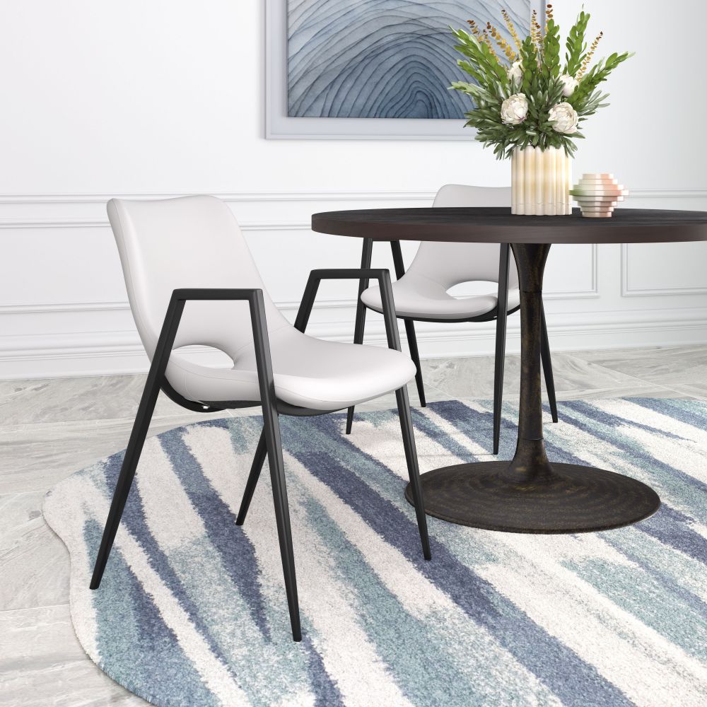 Zuo Modern Desi Faux Leather Dining Chair 2PC