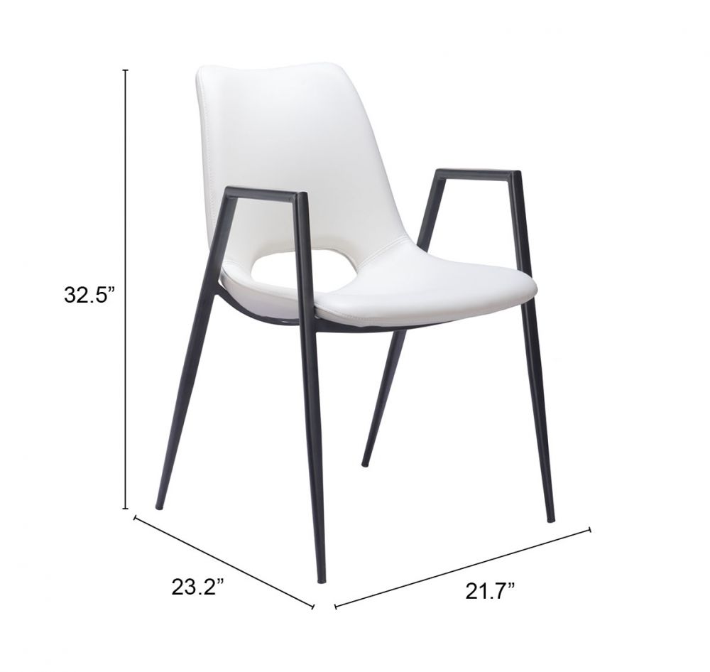 Zuo Modern Desi Faux Leather Dining Chair 2PC