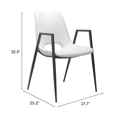 Zuo Modern Desi Faux Leather Dining Chair 2PC