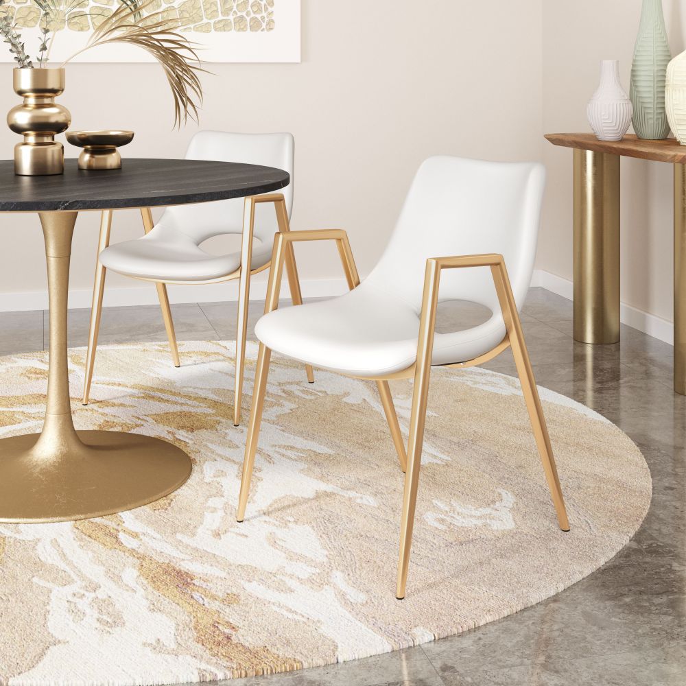 Zuo Modern Desi Faux Leather Dining Chair 2PC