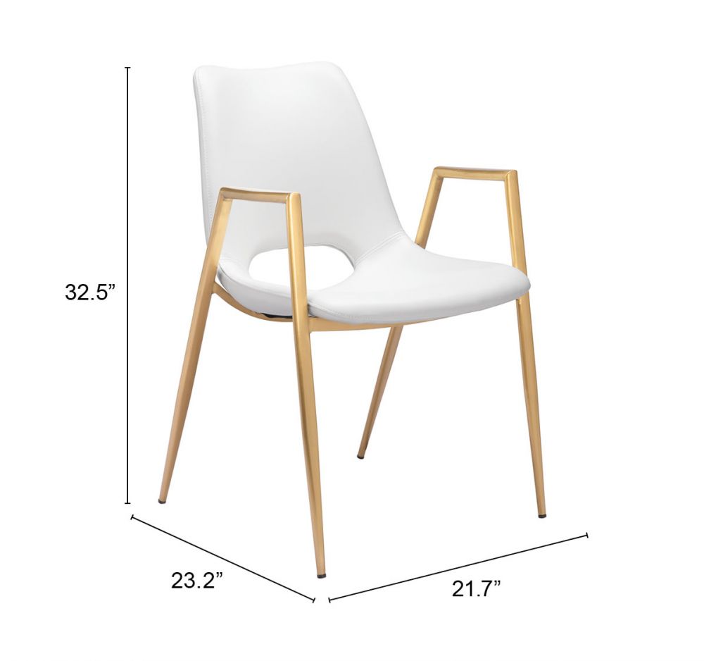 Zuo Modern Desi Faux Leather Dining Chair 2PC