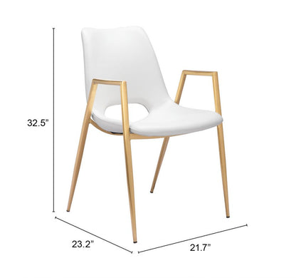 Zuo Modern Desi Faux Leather Dining Chair 2PC