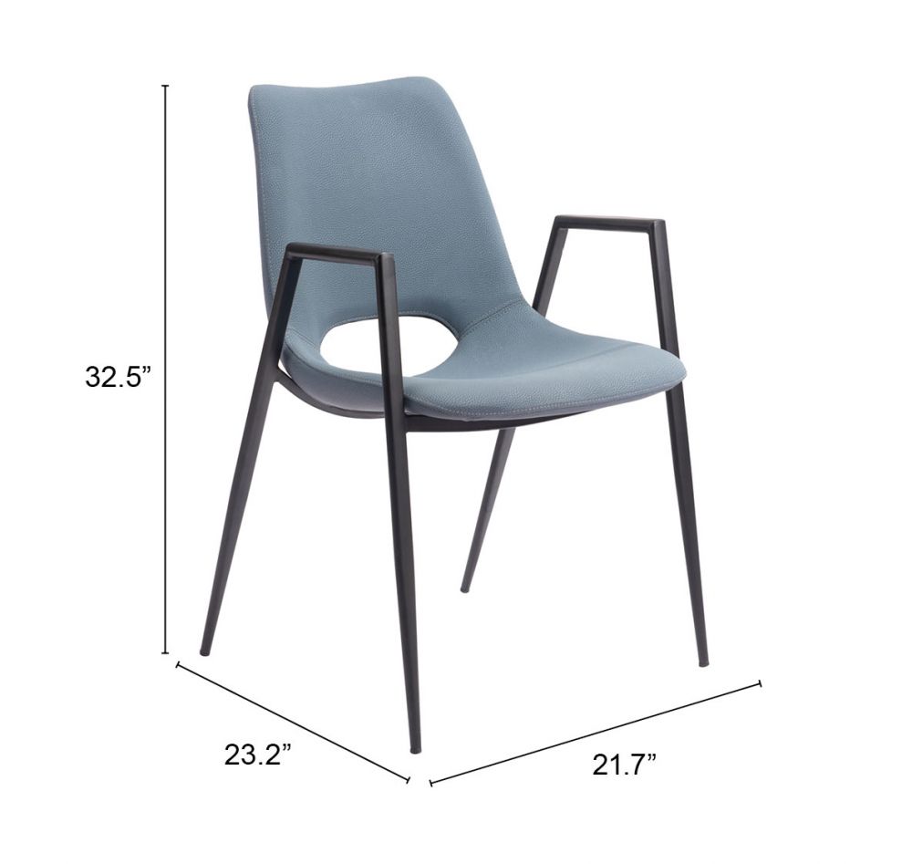 Zuo Modern Desi Faux Leather Dining Chair 2PC