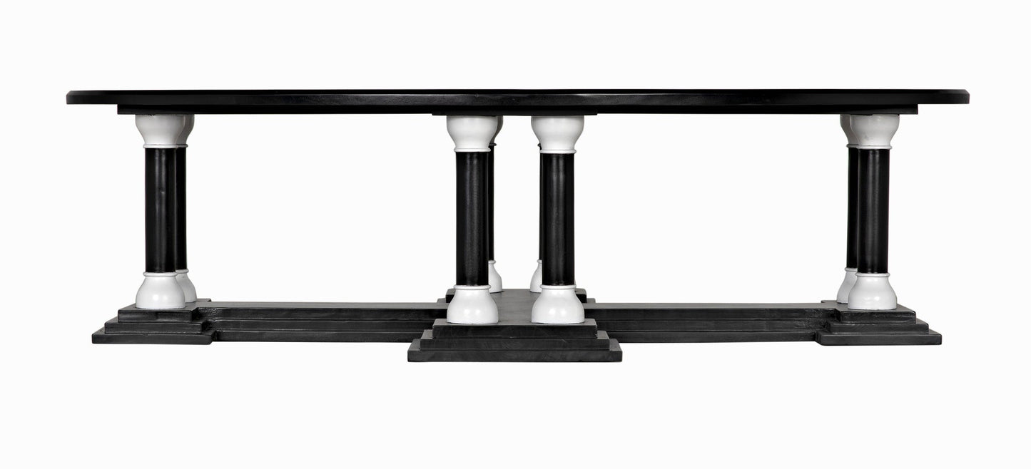 Desoto Coffee Table, Hand Rubbed Black and Solid White-Coffee Tables-Noir-Sideboards and Things