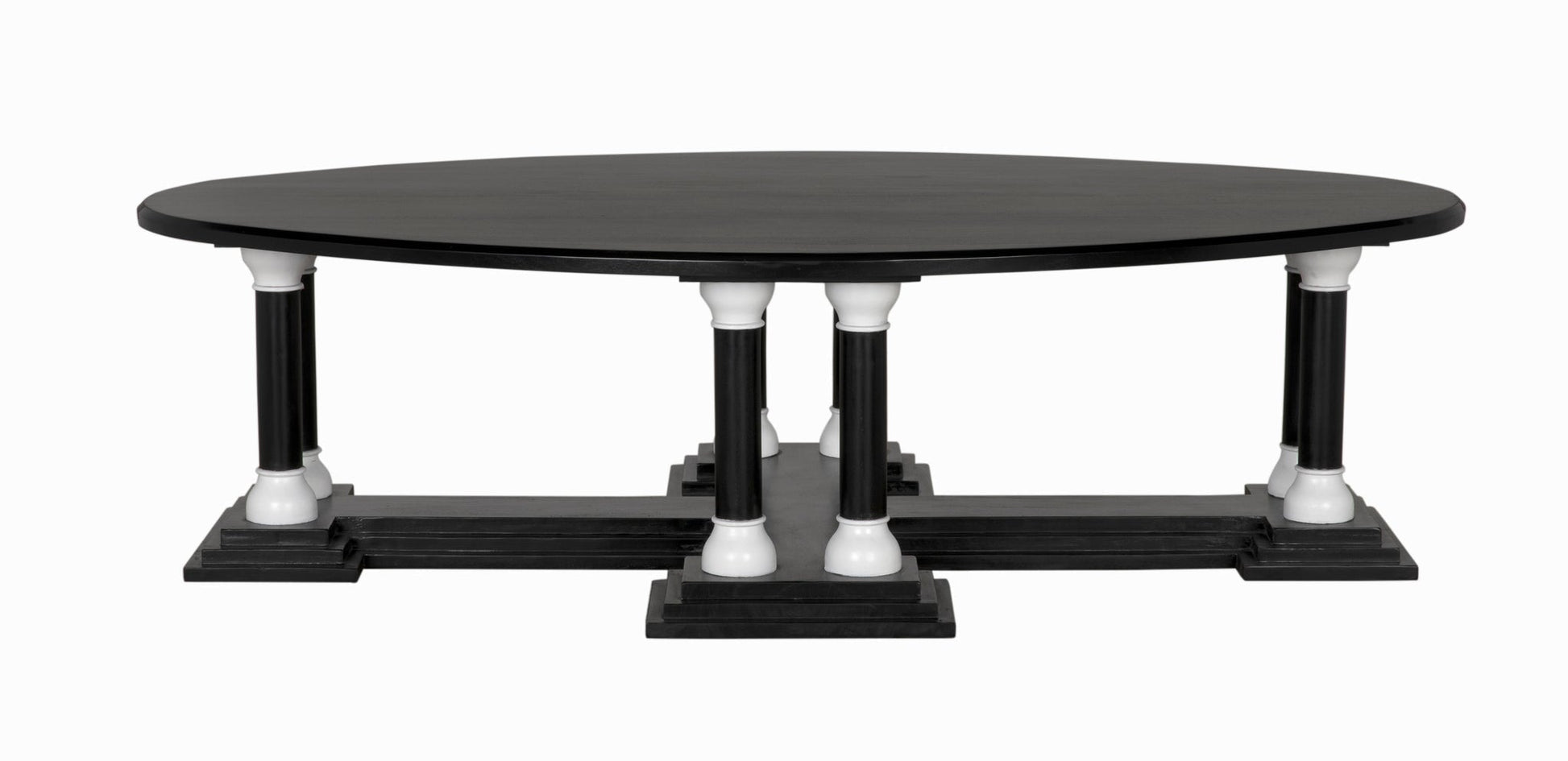 Desoto Coffee Table, Hand Rubbed Black and Solid White-Coffee Tables-Noir-Sideboards and Things