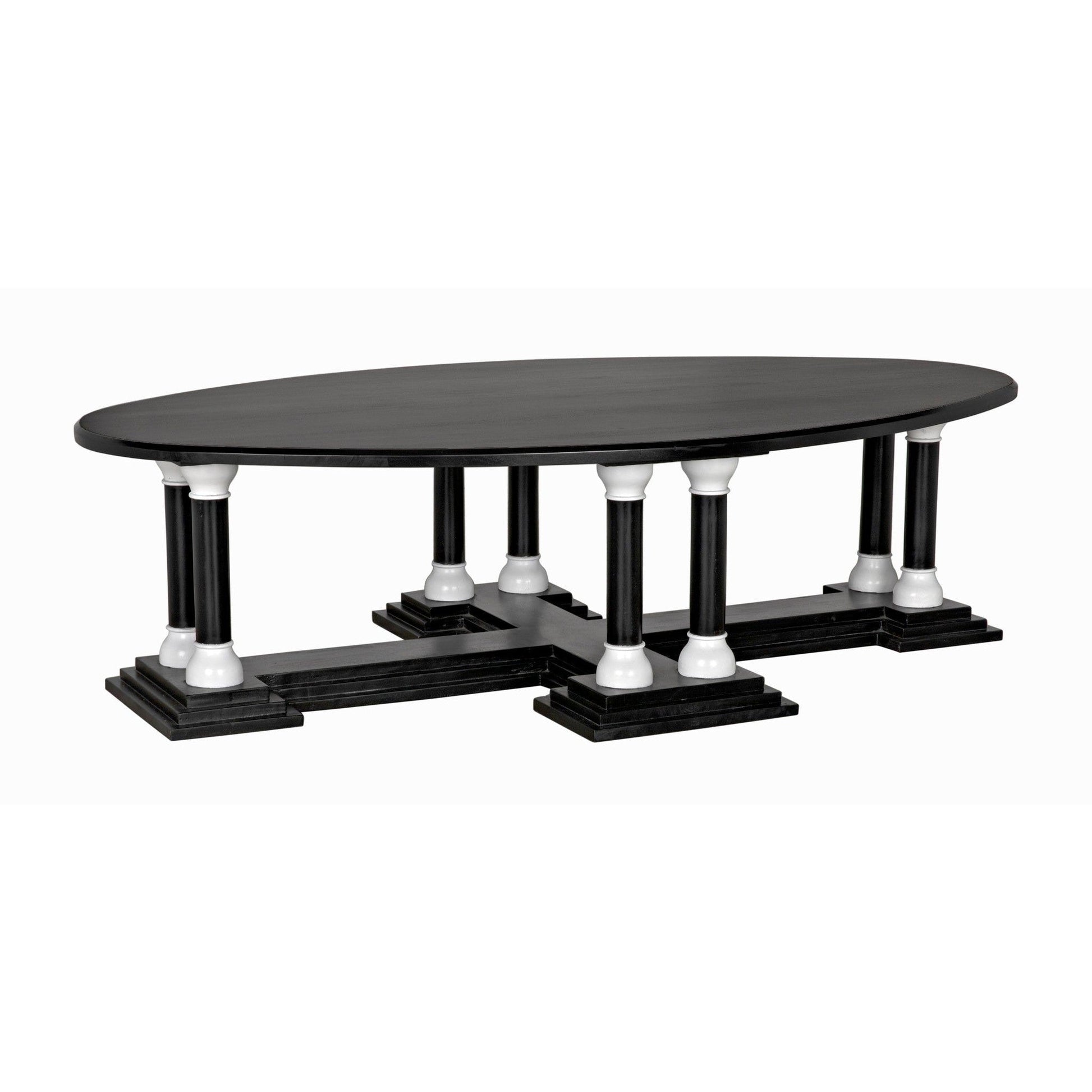 Desoto Coffee Table, Hand Rubbed Black and Solid White-Coffee Tables-Noir-Sideboards and Things