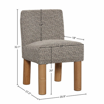 LH Home Destiny Fabric Armless Dining Chair (Set of 2)
