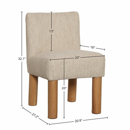 LH Home Destiny Fabric Armless Dining Chair (Set of 2)