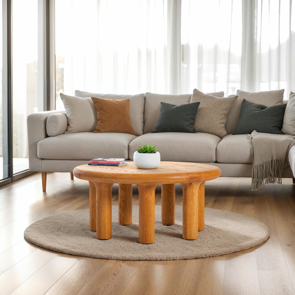 LH Home Destiny Wooden Round Coffee Table
