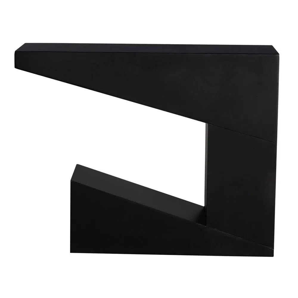 Noir Devo Steel Black Rectangular Console Table