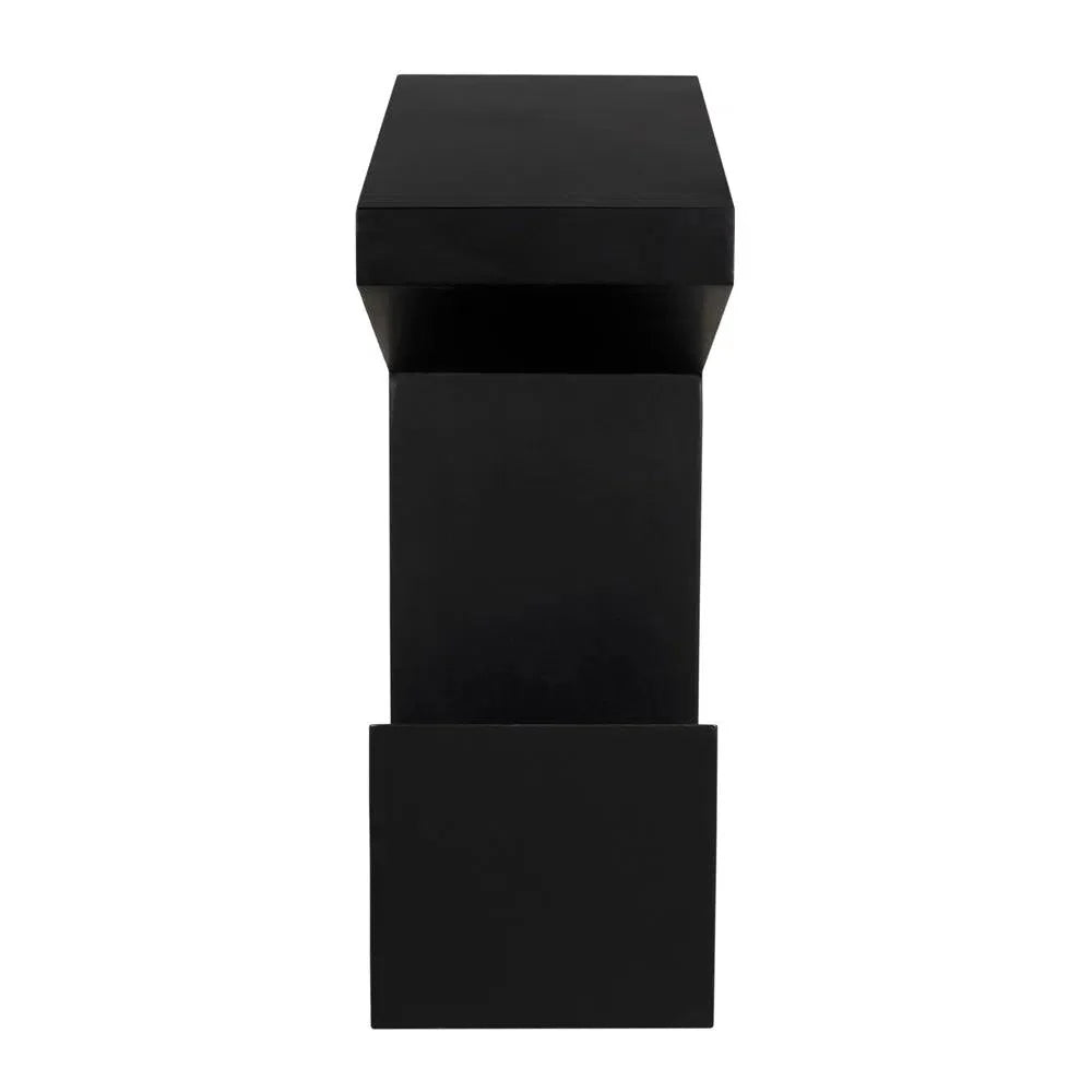 Noir Devo Steel Black Rectangular Console Table