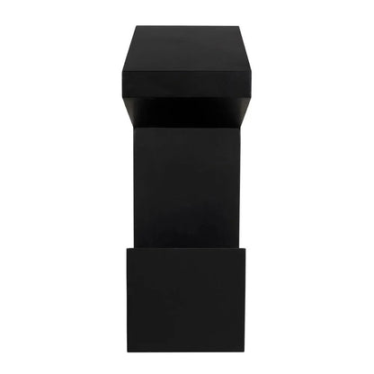 Noir Devo Steel Black Rectangular Console Table