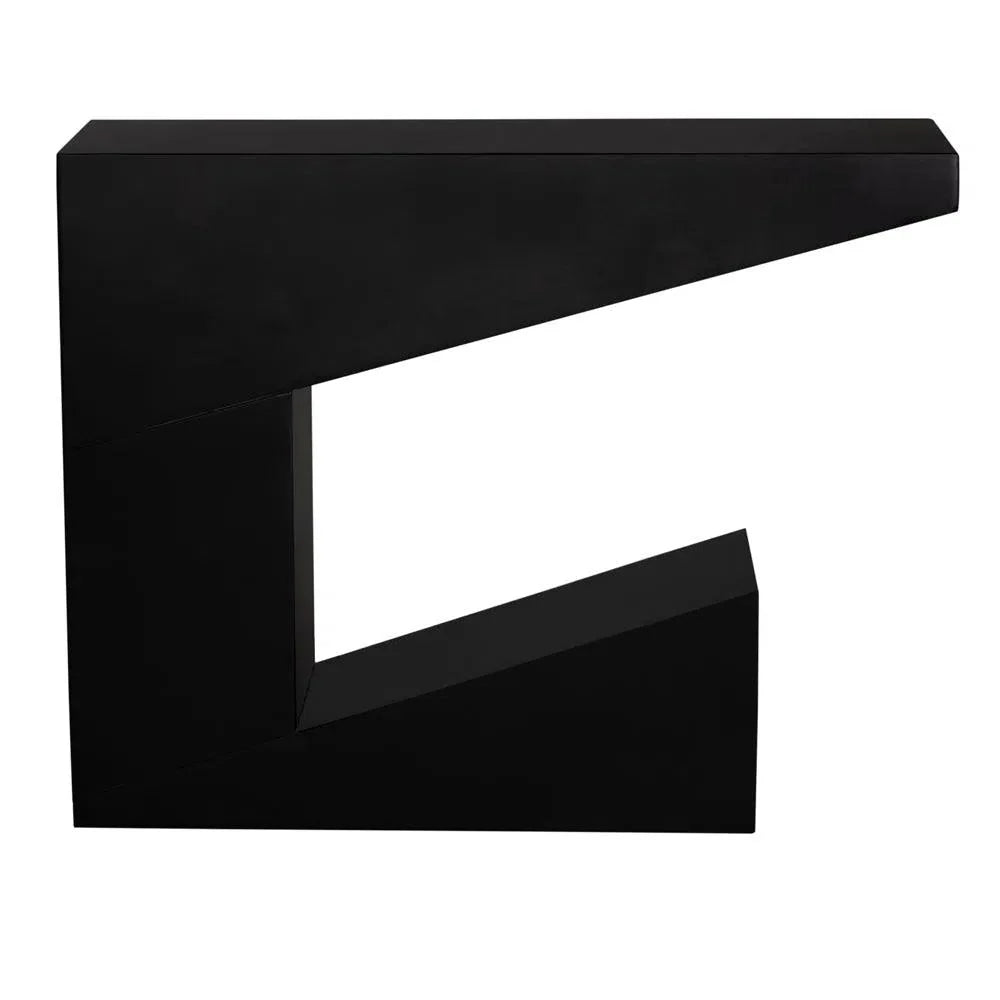 Noir Devo Steel Black Rectangular Console Table