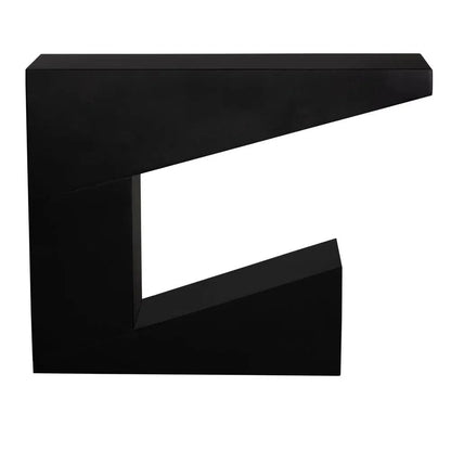 Noir Devo Steel Black Rectangular Console Table