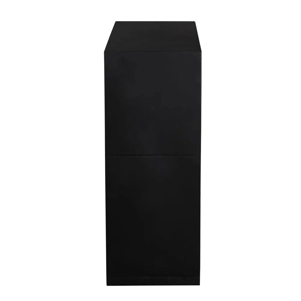 Noir Devo Steel Black Rectangular Console Table