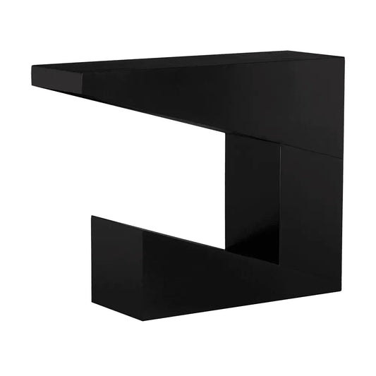 Noir Devo Steel Black Rectangular Console Table