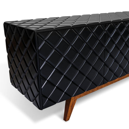 Diamond Black High Gloss Wood Buffet Table for Dining Room-Sideboards-Victor Betancourt-LOOMLAN