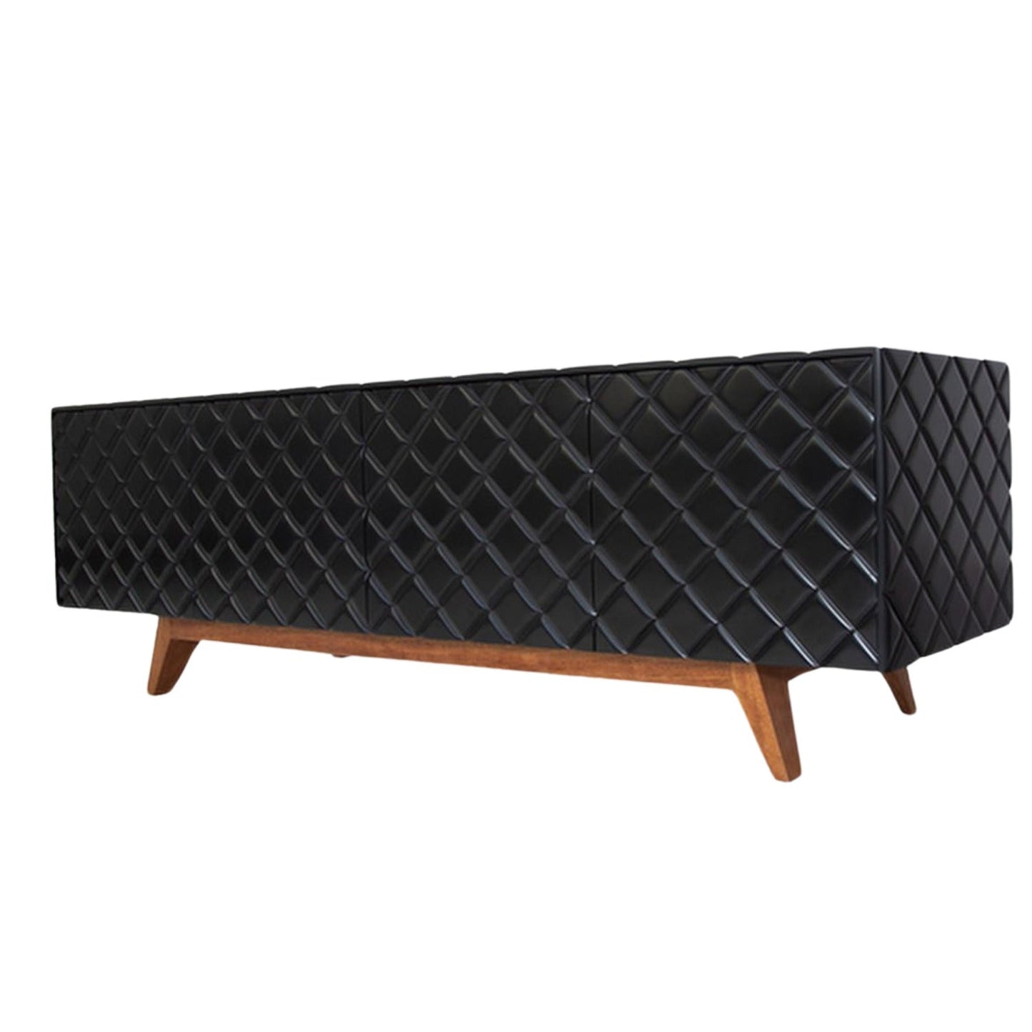 Diamond Black High Gloss Wood Buffet Table for Dining Room-Sideboards-Victor Betancourt-LOOMLAN