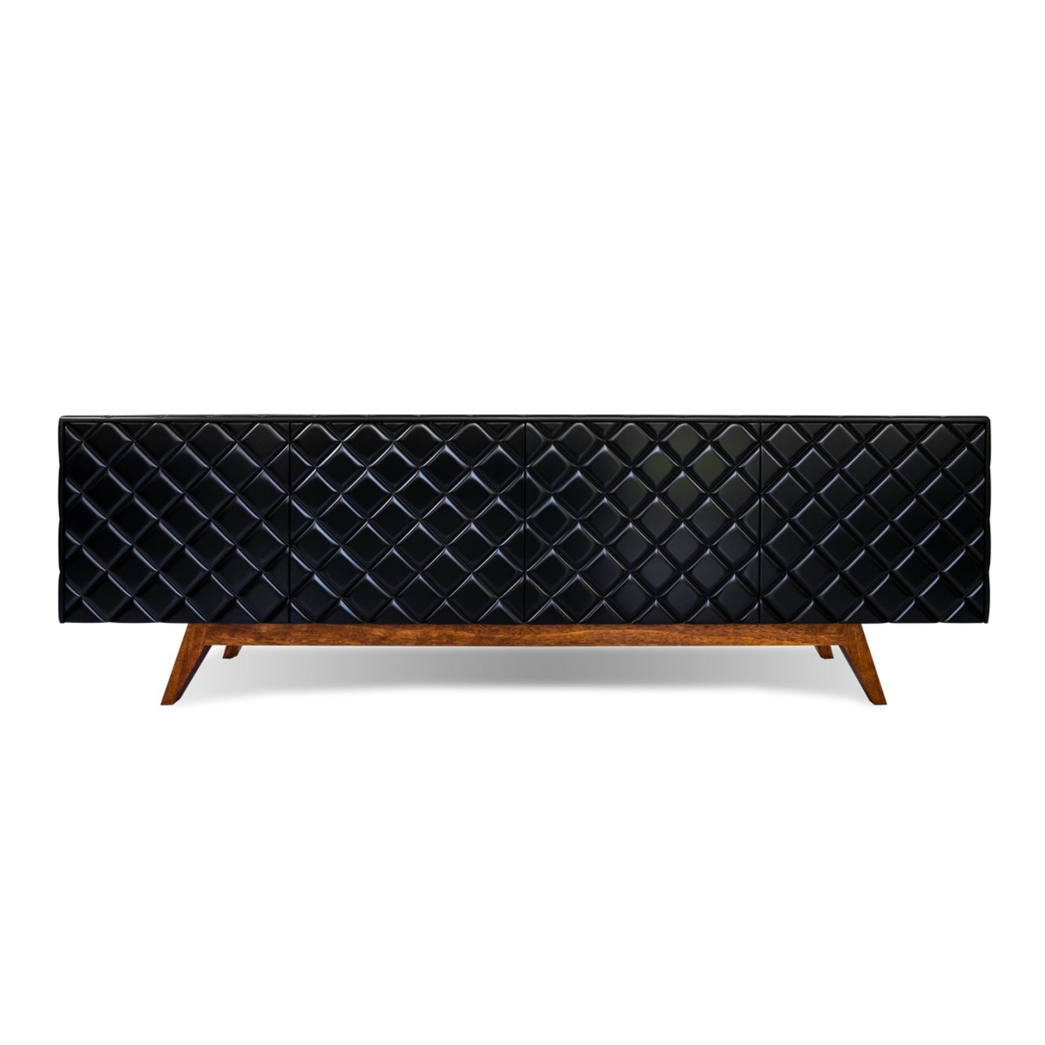 Diamond Black High Gloss Wood Buffet Table for Dining Room-Sideboards-Victor Betancourt-LOOMLAN