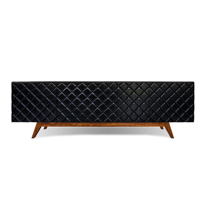 Diamond Black High Gloss Wood Buffet Table for Dining Room-Sideboards-Victor Betancourt-LOOMLAN