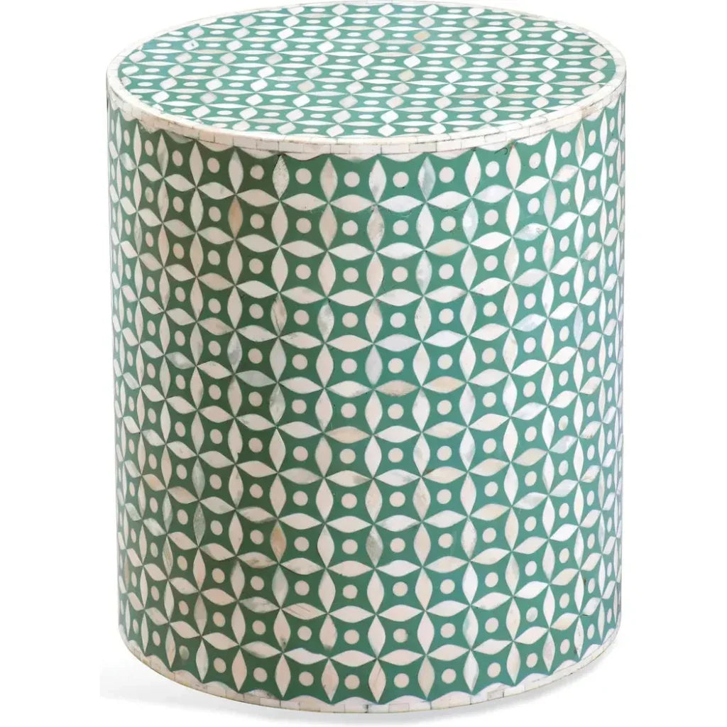 Bassett Mirror Diamond Bone Round Accent Table