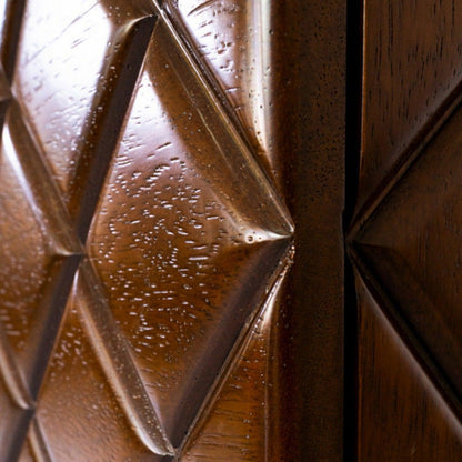 Diamond Brown High Gloss Walnut Wood Buffet Table for Dining Room-Sideboards-Victor Betancourt-LOOMLAN