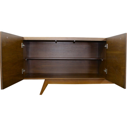 Diamond Brown High Gloss Walnut Wood Buffet Table for Dining Room-Sideboards-Victor Betancourt-LOOMLAN