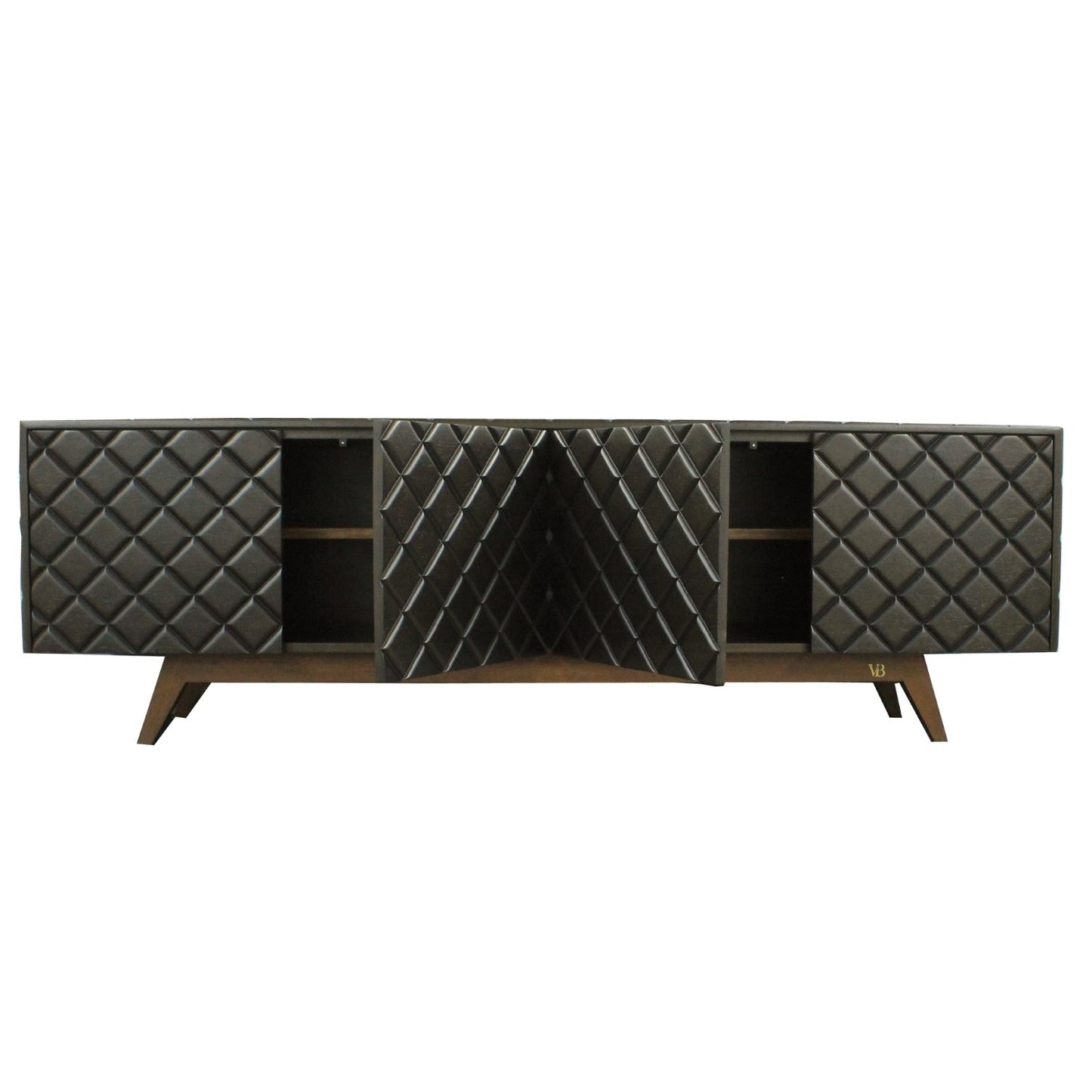 Diamond Dark Brown Cedar Wood Buffet Table for Dining Room-Sideboards-Victor Betancourt-LOOMLAN