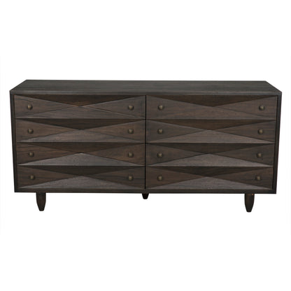 Diamond Double Wood Ebony Walnut Chest-Chests-Noir-Sideboards and Things