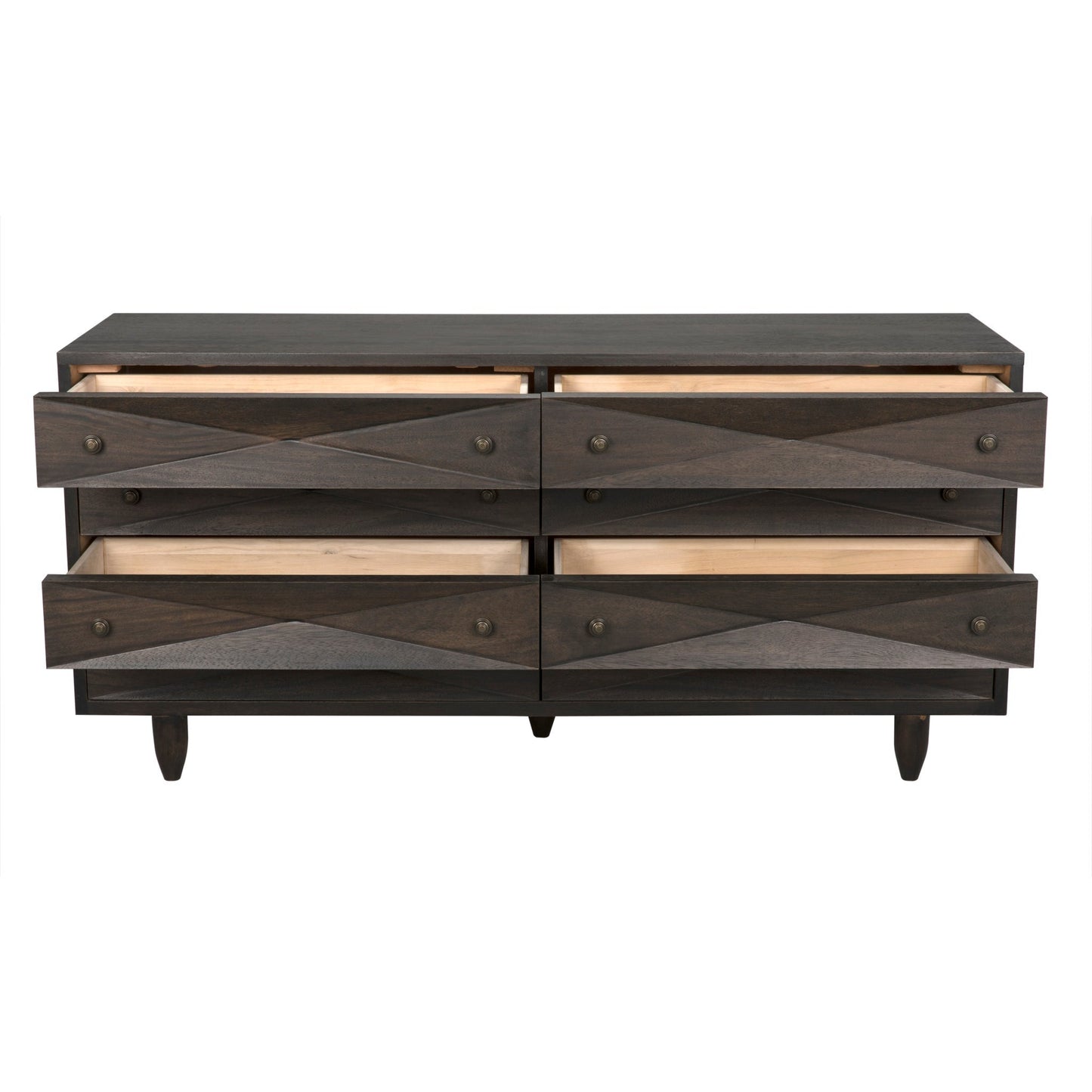 Diamond Double Wood Ebony Walnut Chest-Chests-Noir-Sideboards and Things