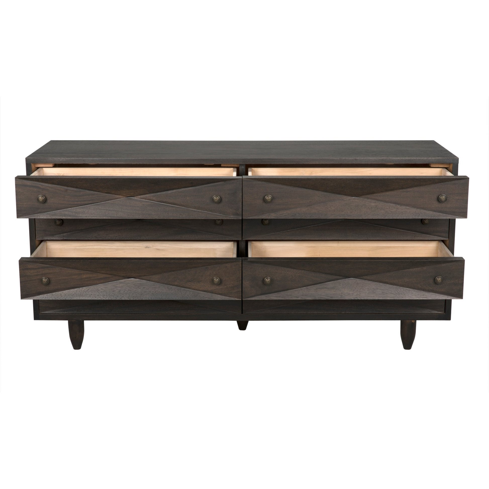 Diamond Double Wood Ebony Walnut Chest-Chests-Noir-Sideboards and Things