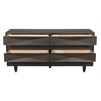 Diamond Double Wood Ebony Walnut Chest-Chests-Noir-Sideboards and Things