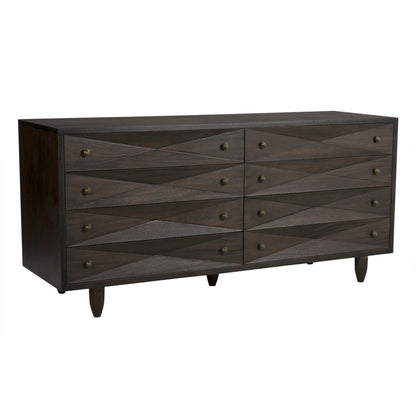 Diamond Double Wood Ebony Walnut Chest-Chests-Noir-Sideboards and Things