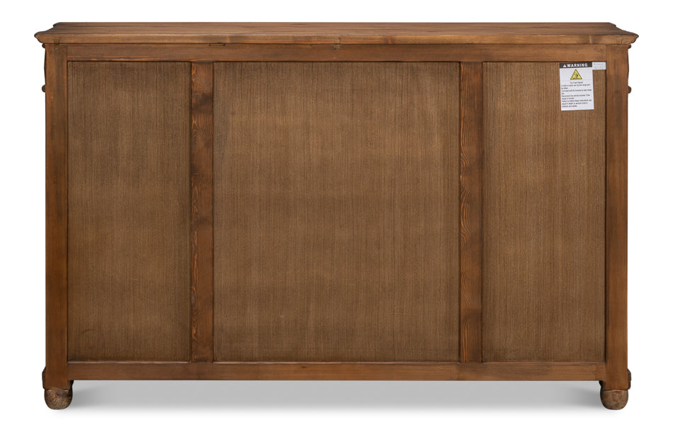 Diamond Wall Sideboard Brown With Drawers-Sideboards-Sarreid-LOOMLAN