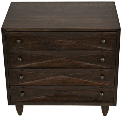 Diamond Wood Ebony Walnut Chest-Chests-Noir-Sideboards and Things