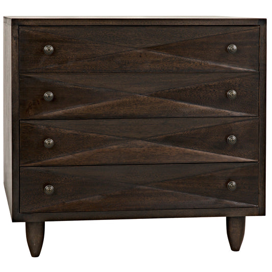 Diamond Wood Ebony Walnut Chest-Chests-Noir-Sideboards and Things