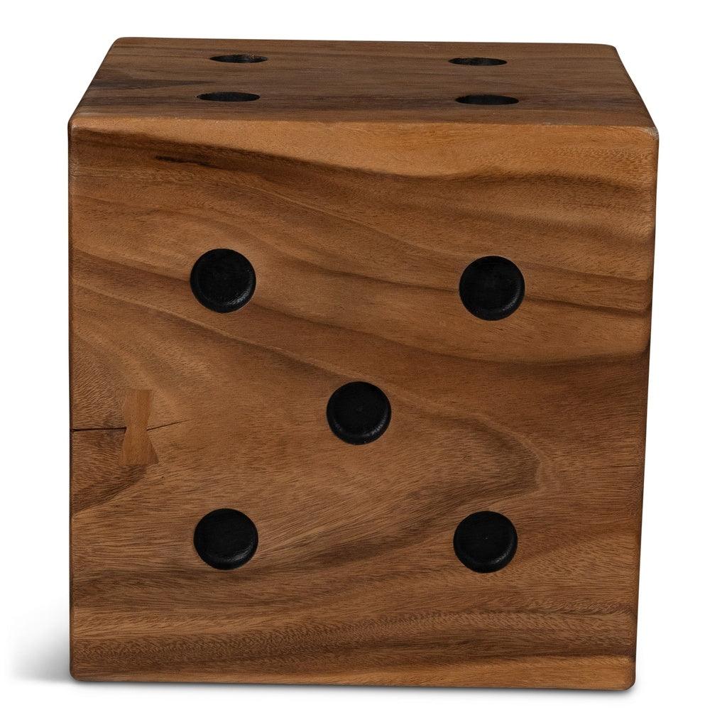 Dice Natural Solid Chamcha Wood Square End Table