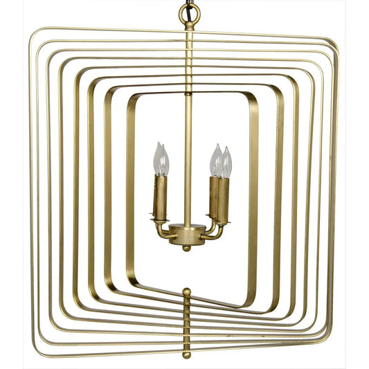 Noir Dimaclema Metal Small Chandelier With Brass