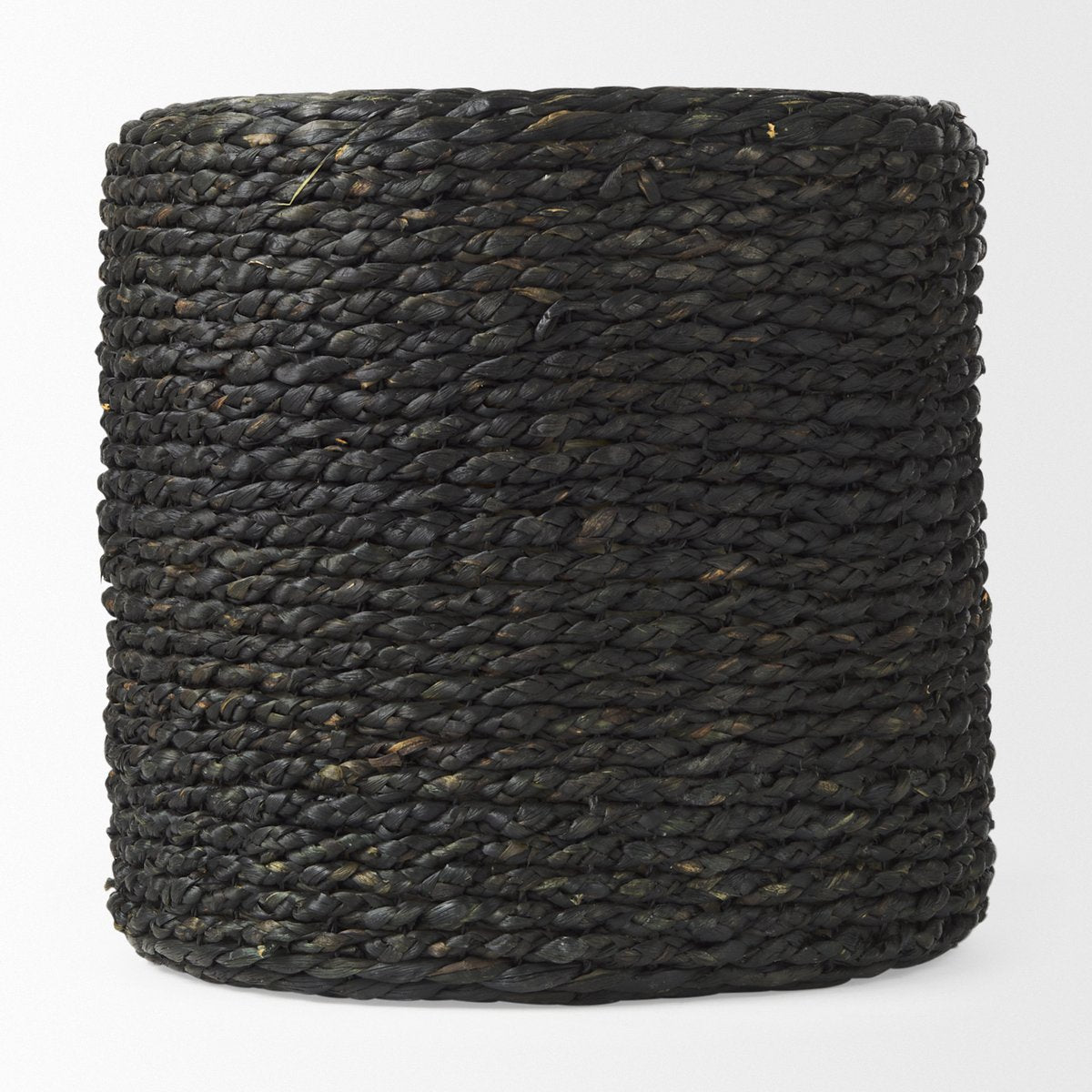 Mercana Dina Water Hyacinth Black Pouf