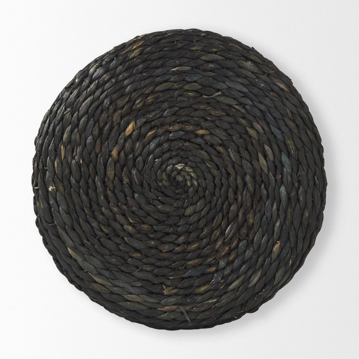 Mercana Dina Water Hyacinth Black Pouf