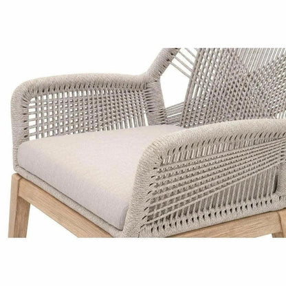 Dining Loom Arm Chairs Set of 2 Taupe & White Rope Mahogany Dining Chairs Sideboards and Things By Essentials For Living
