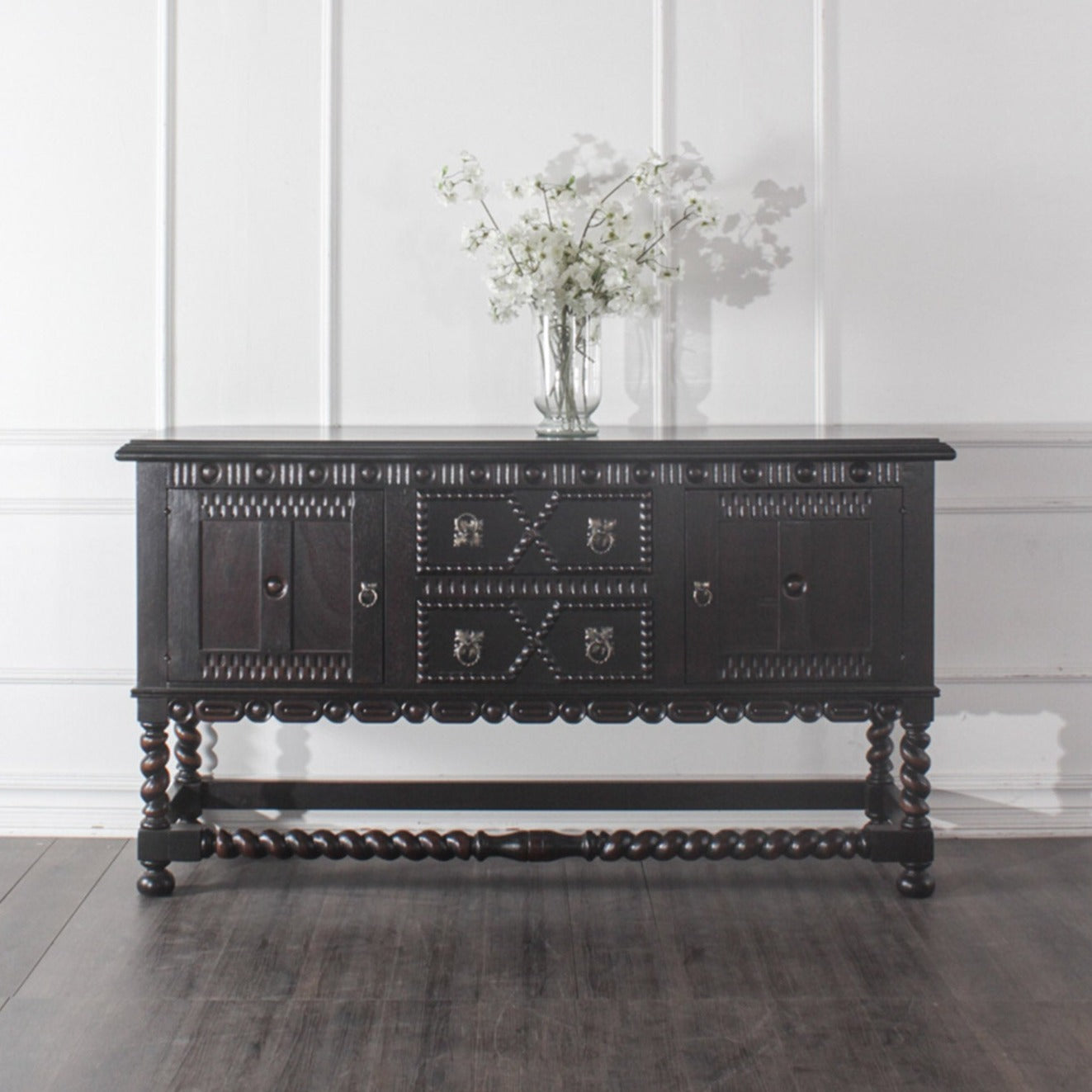 Dining Room Sideboard Table Black Espresso Buffet Mission-Sideboards-Peninsula Home-LOOMLAN