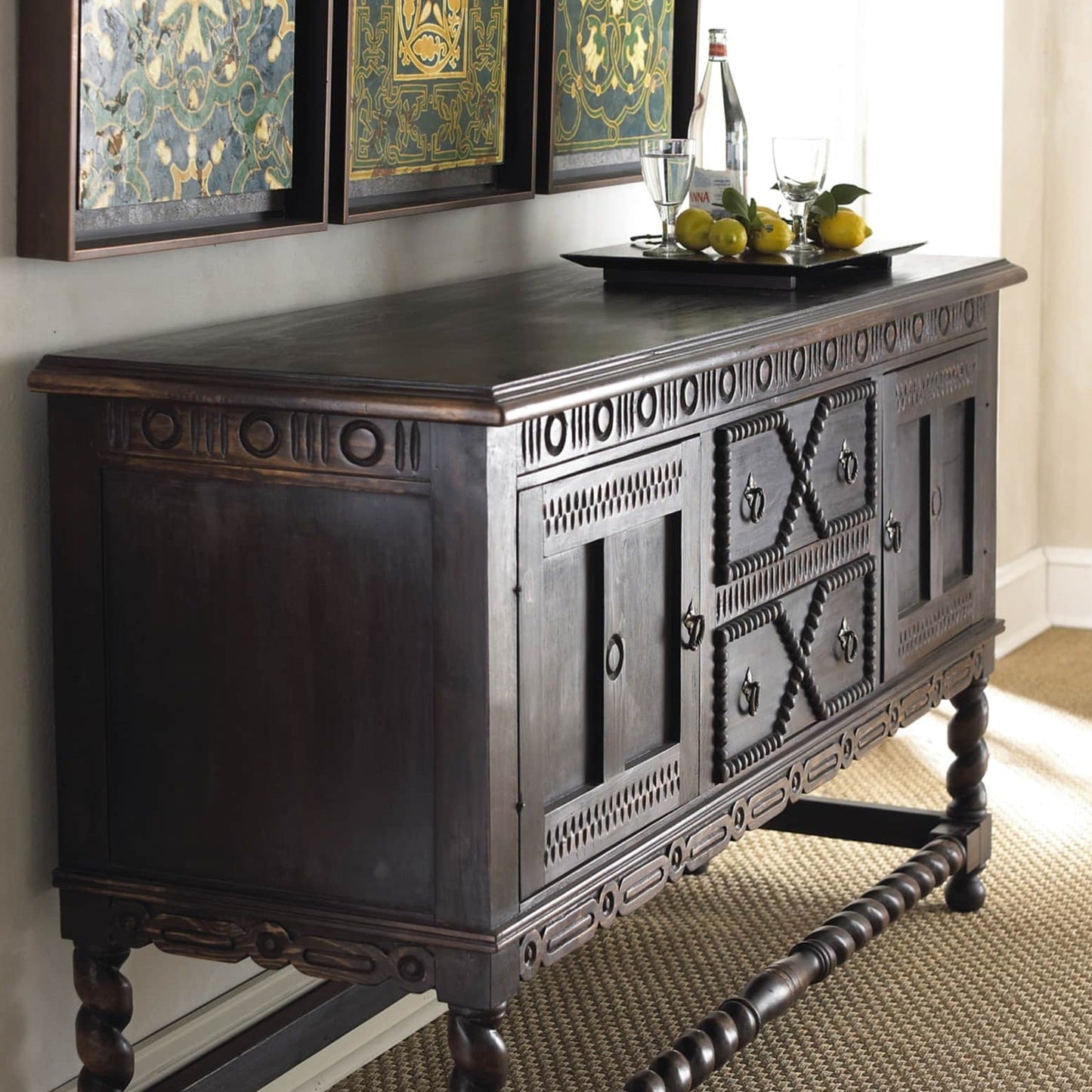 Dining Room Sideboard Table Black Espresso Buffet Mission-Sideboards-Peninsula Home-LOOMLAN