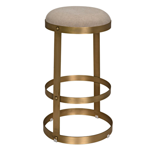 Dior Bar Steel Stool With Brass Finish-Bar Stools-Noir-Sideboards and Things