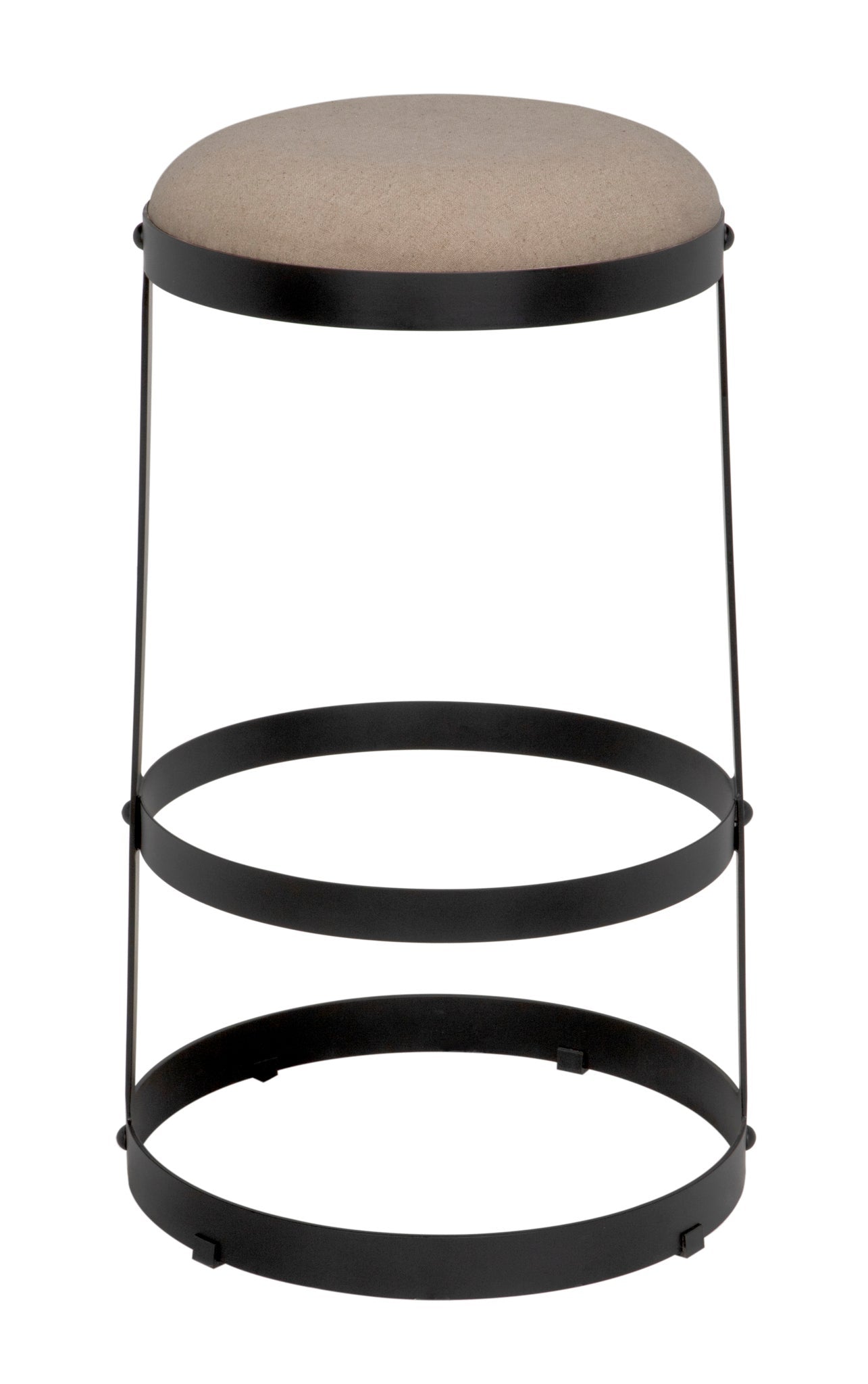 Dior Black Steel Bar Stool-Bar Stools-Noir-Sideboards and Things