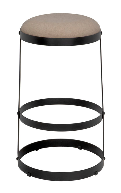 Dior Black Steel Bar Stool-Bar Stools-Noir-Sideboards and Things