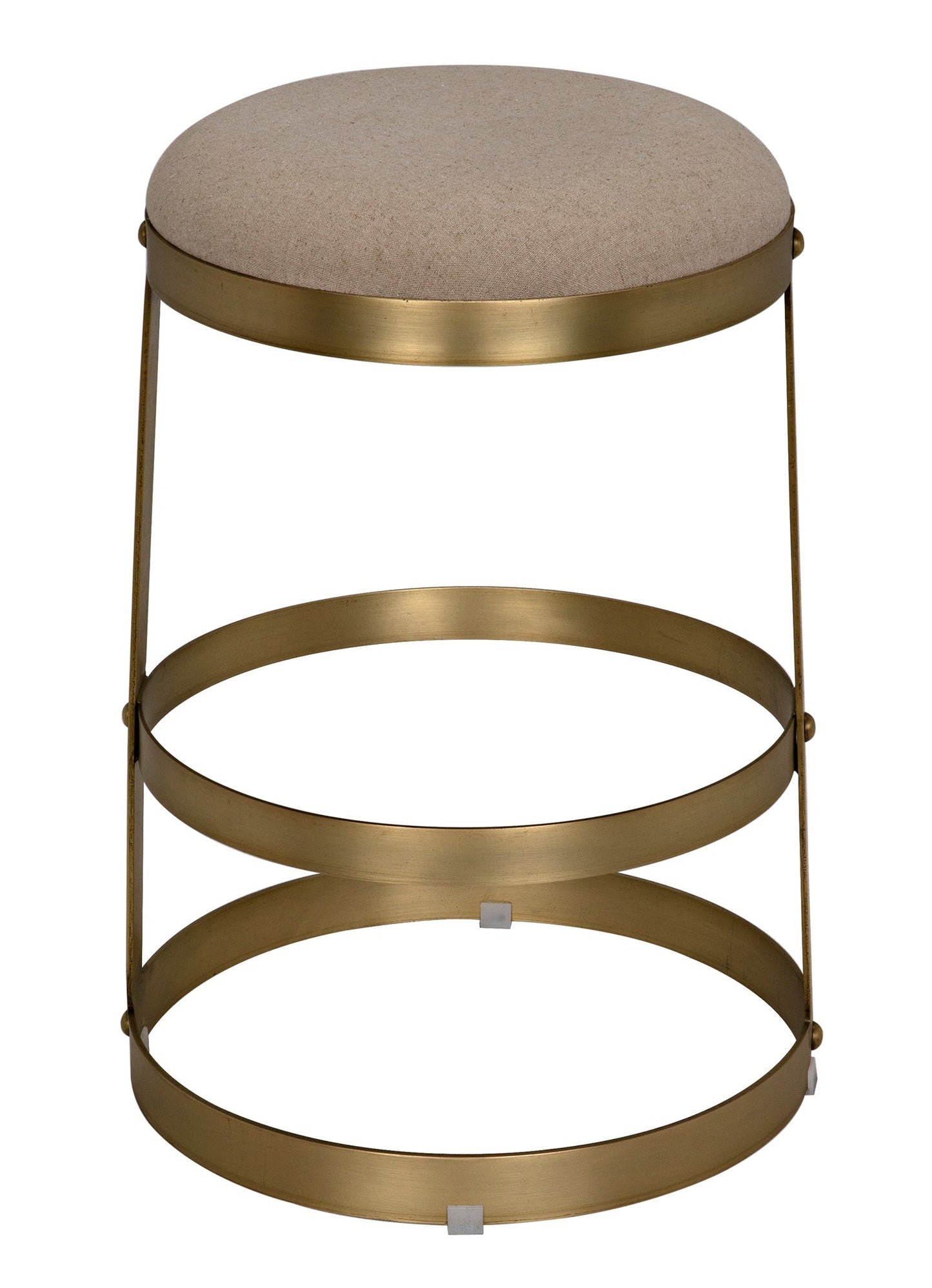 Dior Steel Counter Stool With Brass Finish-Counter Stools-Noir-Sideboards and Things