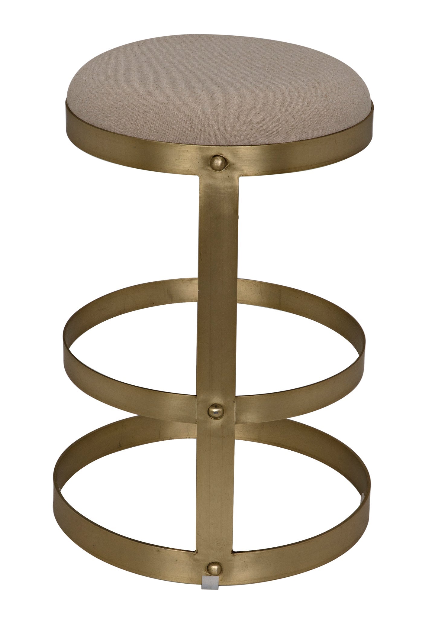 Dior Steel Counter Stool With Brass Finish-Counter Stools-Noir-Sideboards and Things