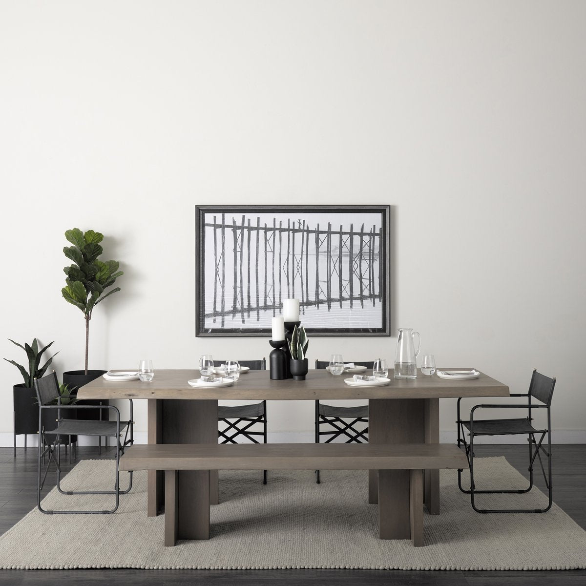 Mercana Direttore Black Leather Dining Chair 2PC